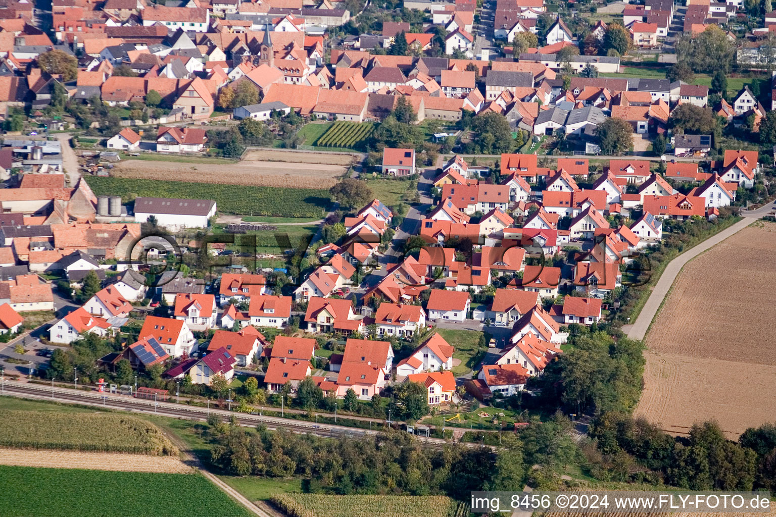 Vue aérienne de Dans le train à Steinweiler dans le département Rhénanie-Palatinat, Allemagne