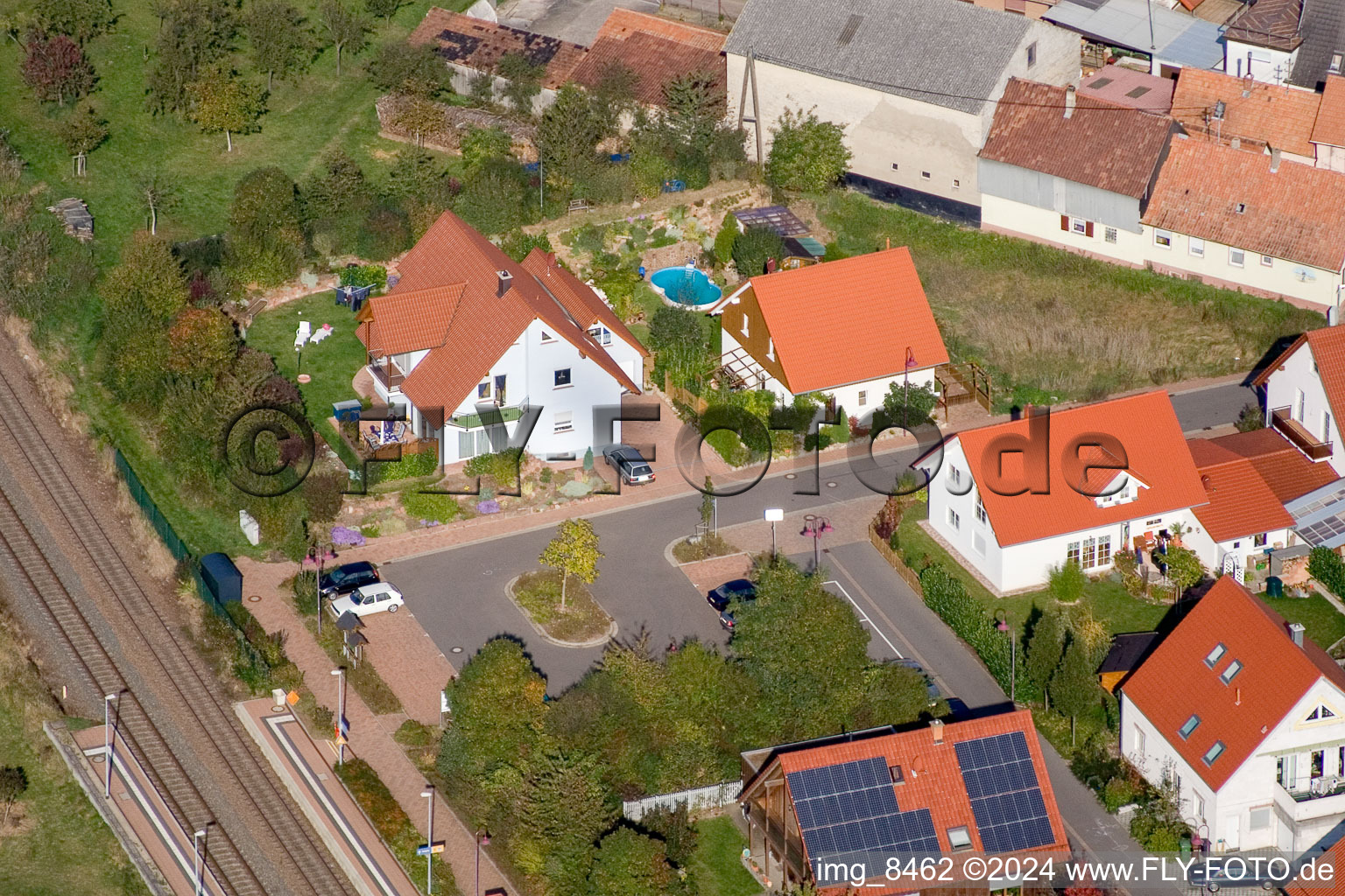 Dans le train à Steinweiler dans le département Rhénanie-Palatinat, Allemagne vue d'en haut