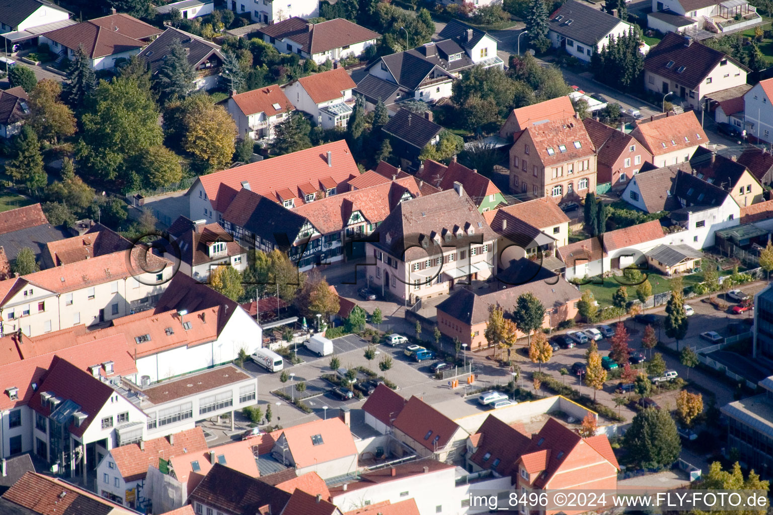 Bahnhofstr. à Kandel dans le département Rhénanie-Palatinat, Allemagne depuis l'avion