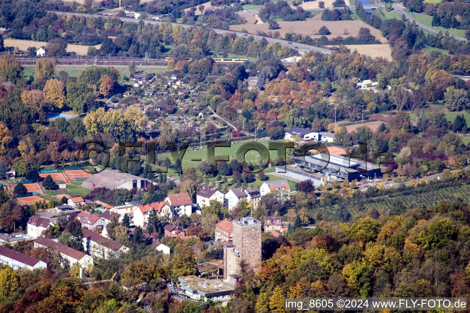 Vue d'oiseau de Quartier Durlach in Karlsruhe dans le département Bade-Wurtemberg, Allemagne