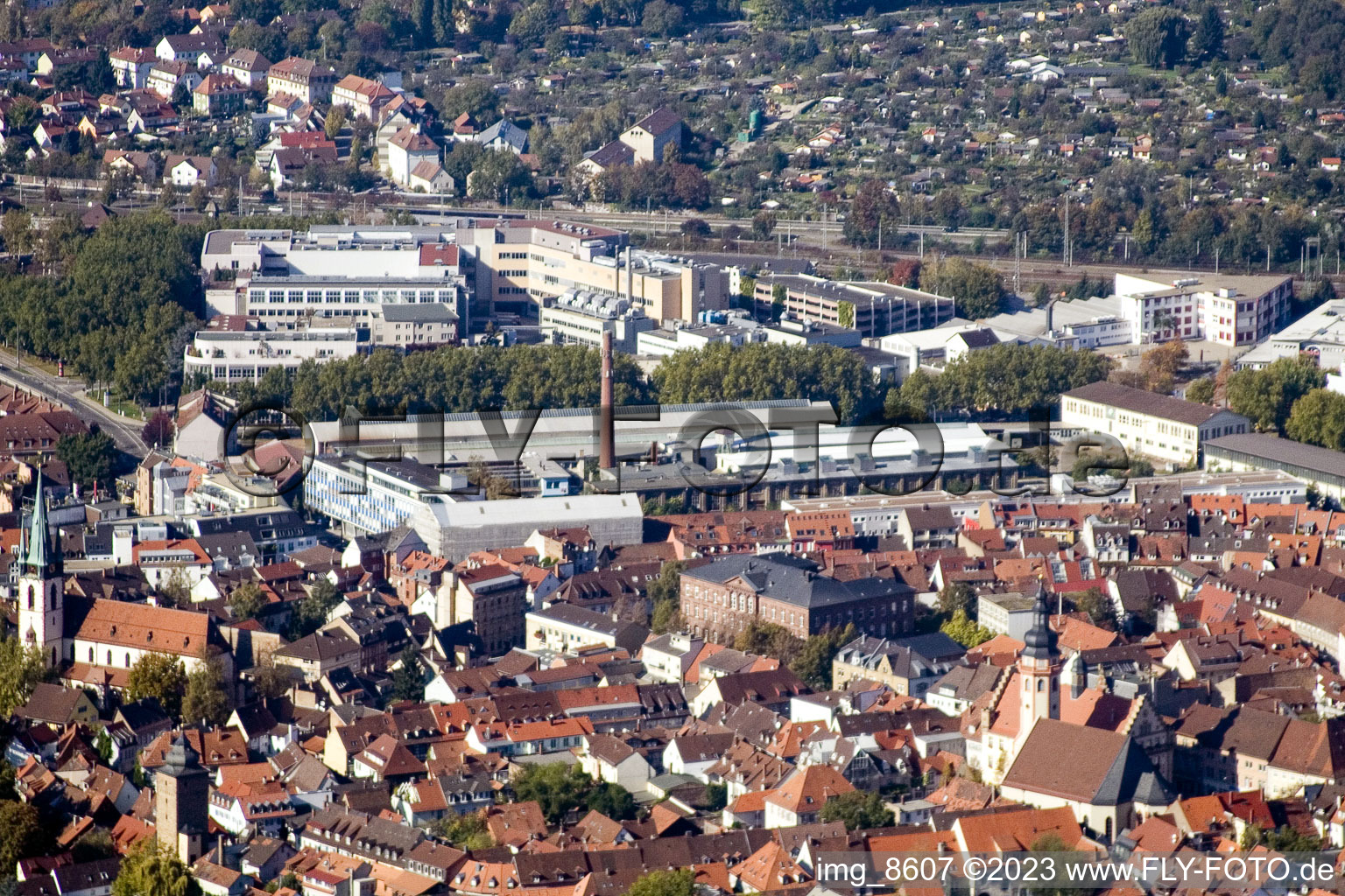 Enregistrement par drone de Quartier Durlach in Karlsruhe dans le département Bade-Wurtemberg, Allemagne