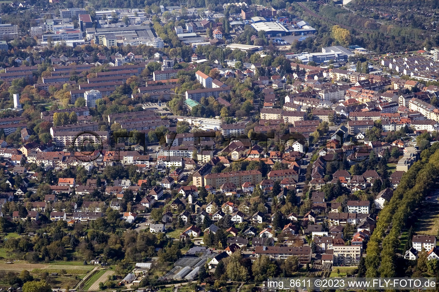 Quartier Durlach in Karlsruhe dans le département Bade-Wurtemberg, Allemagne d'un drone