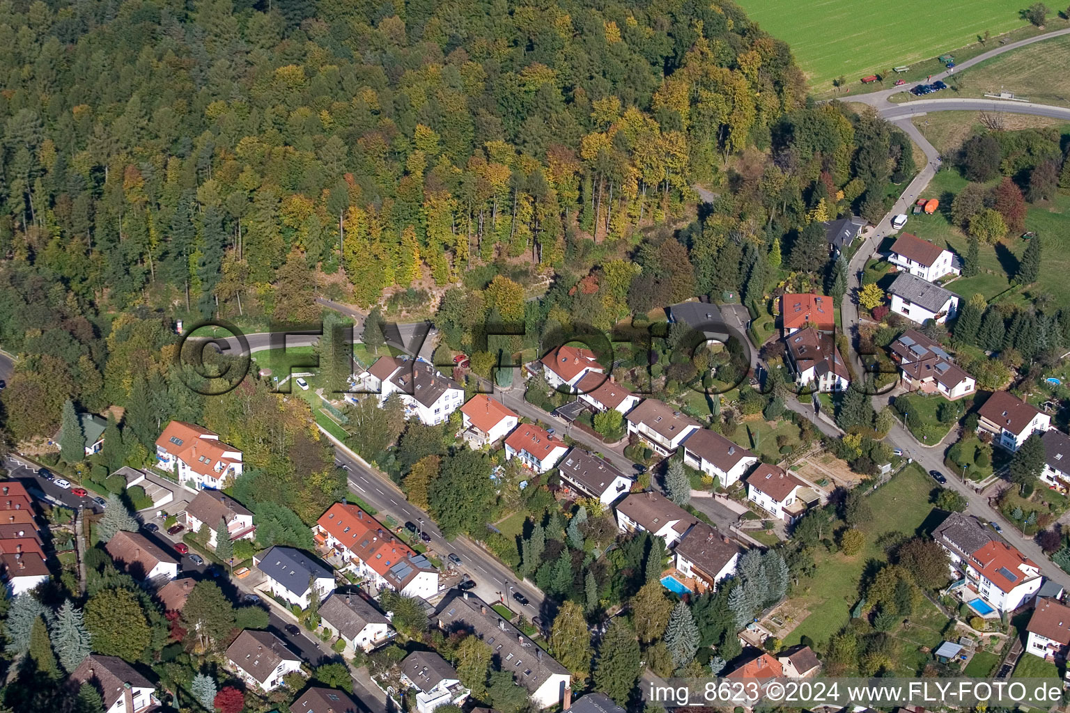 Vue d'oiseau de Quartier Hohenwettersbach in Karlsruhe dans le département Bade-Wurtemberg, Allemagne