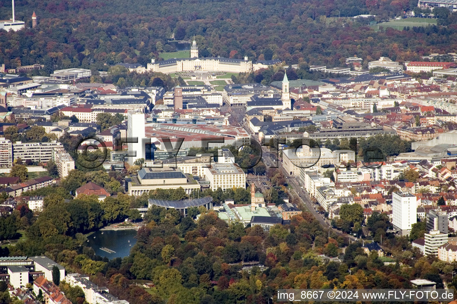 Vue aérienne de Du sud (zoo) à le quartier Südweststadt in Karlsruhe dans le département Bade-Wurtemberg, Allemagne