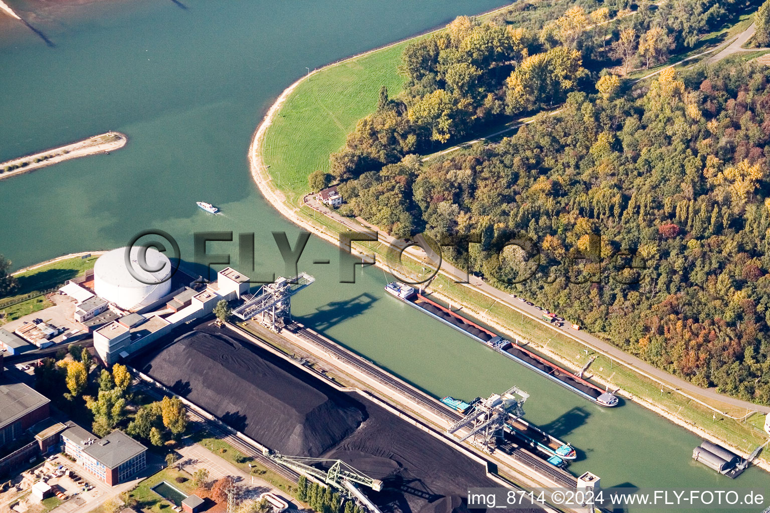 Vue oblique de Quartier Rheinhafen in Karlsruhe dans le département Bade-Wurtemberg, Allemagne