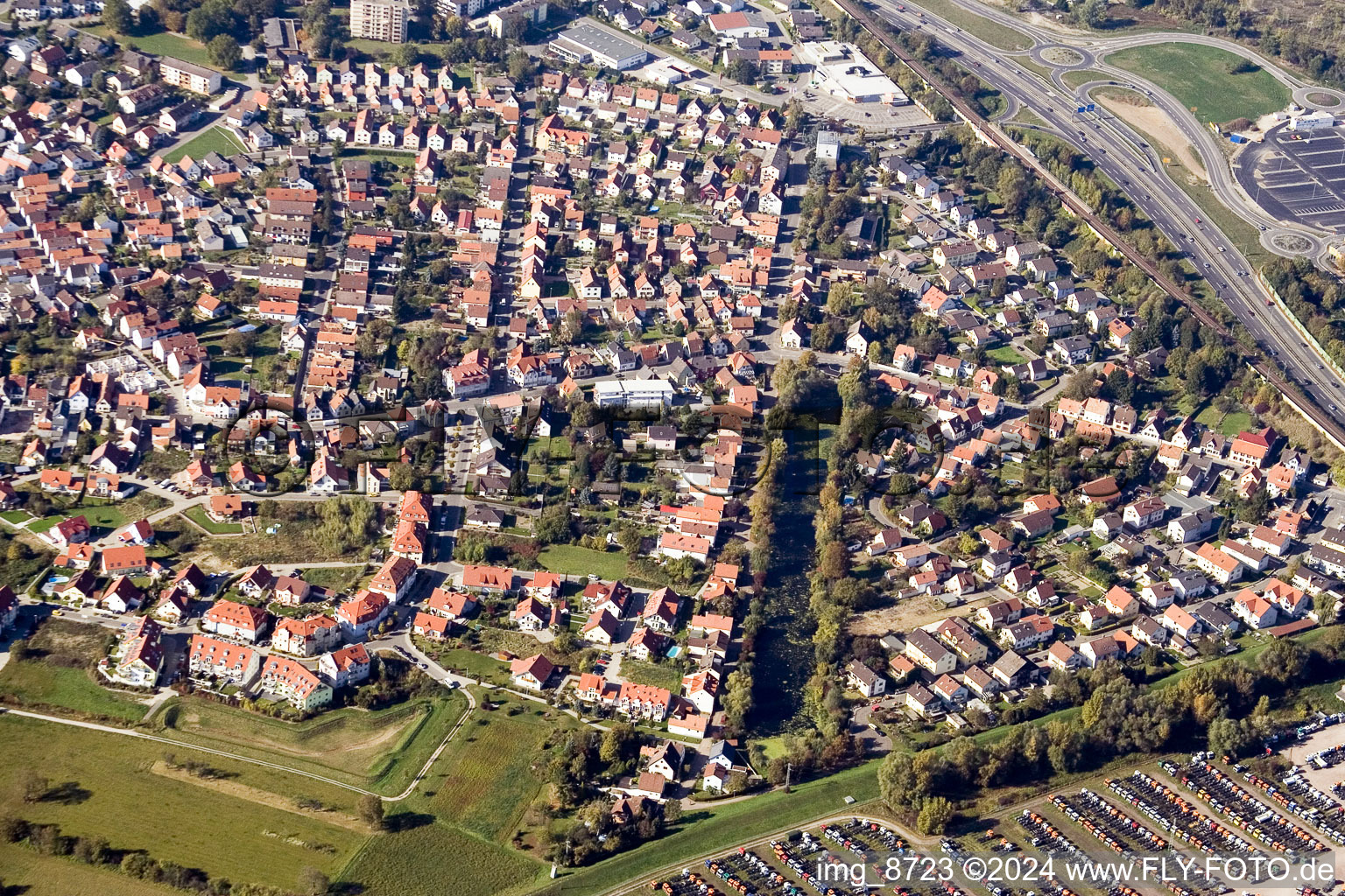 Image drone de Quartier Maximiliansau in Wörth am Rhein dans le département Rhénanie-Palatinat, Allemagne