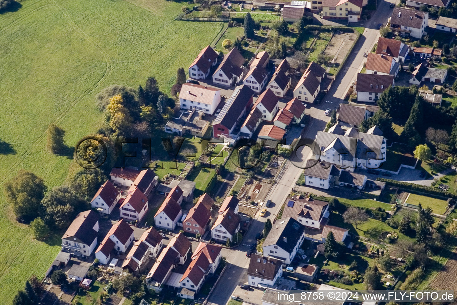 Vue aérienne de Ziegelstr. à Wörth am Rhein dans le département Rhénanie-Palatinat, Allemagne