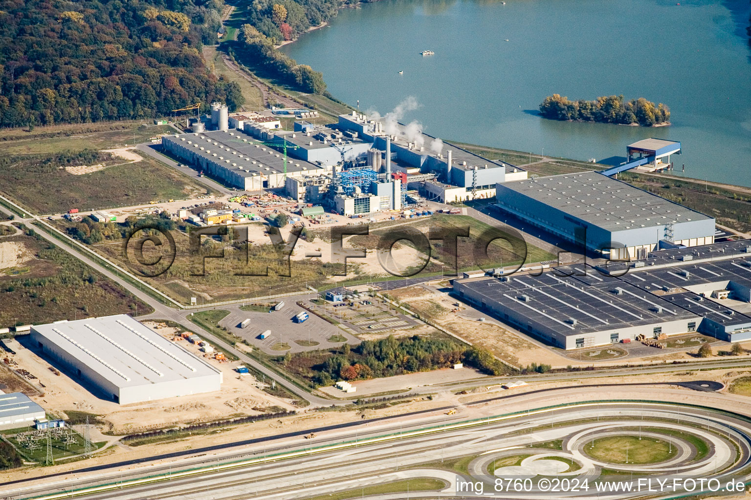 Vue aérienne de Usine de carton ondulé Palm à Wörth am Rhein dans le département Rhénanie-Palatinat, Allemagne