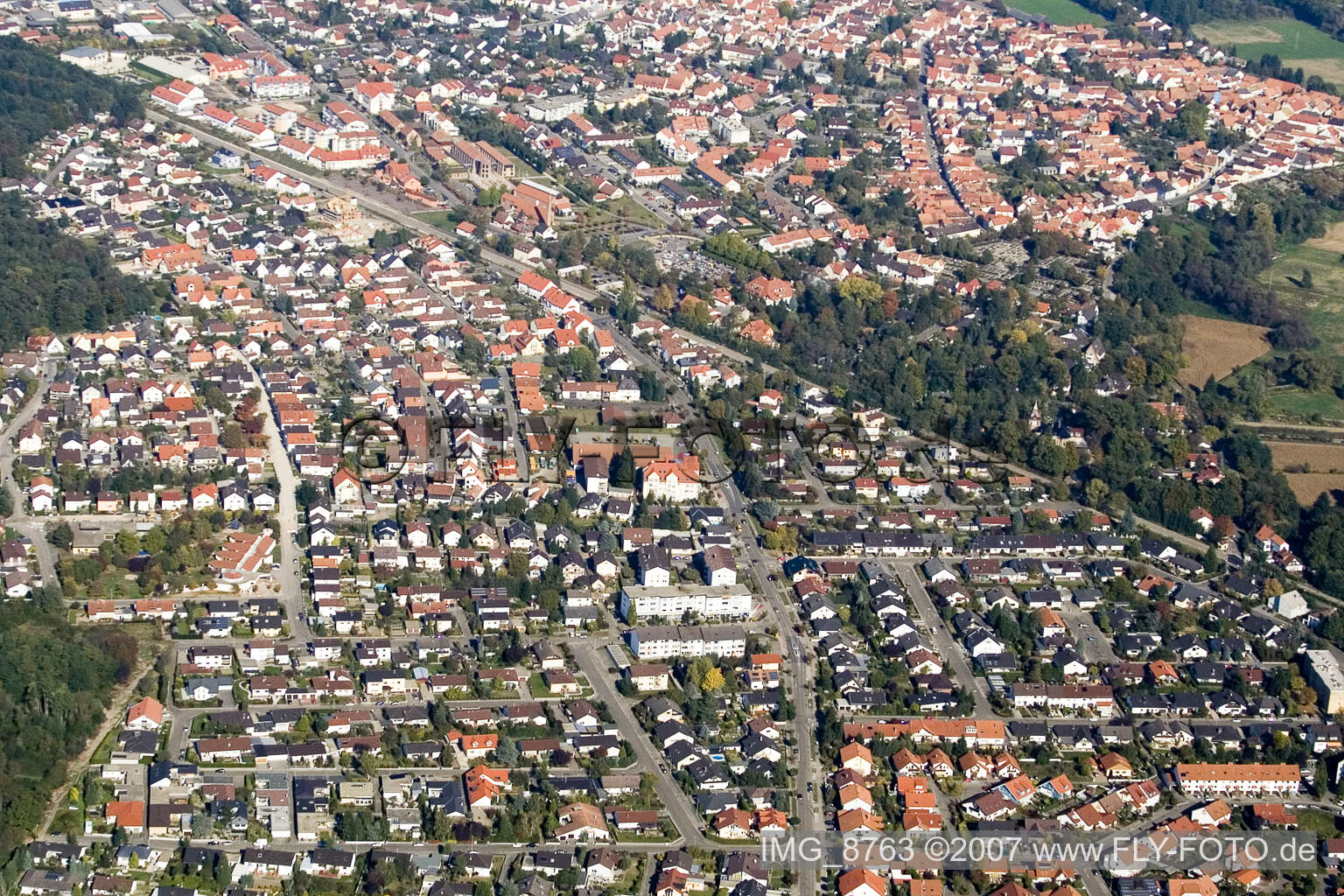 Du sud à Jockgrim dans le département Rhénanie-Palatinat, Allemagne hors des airs