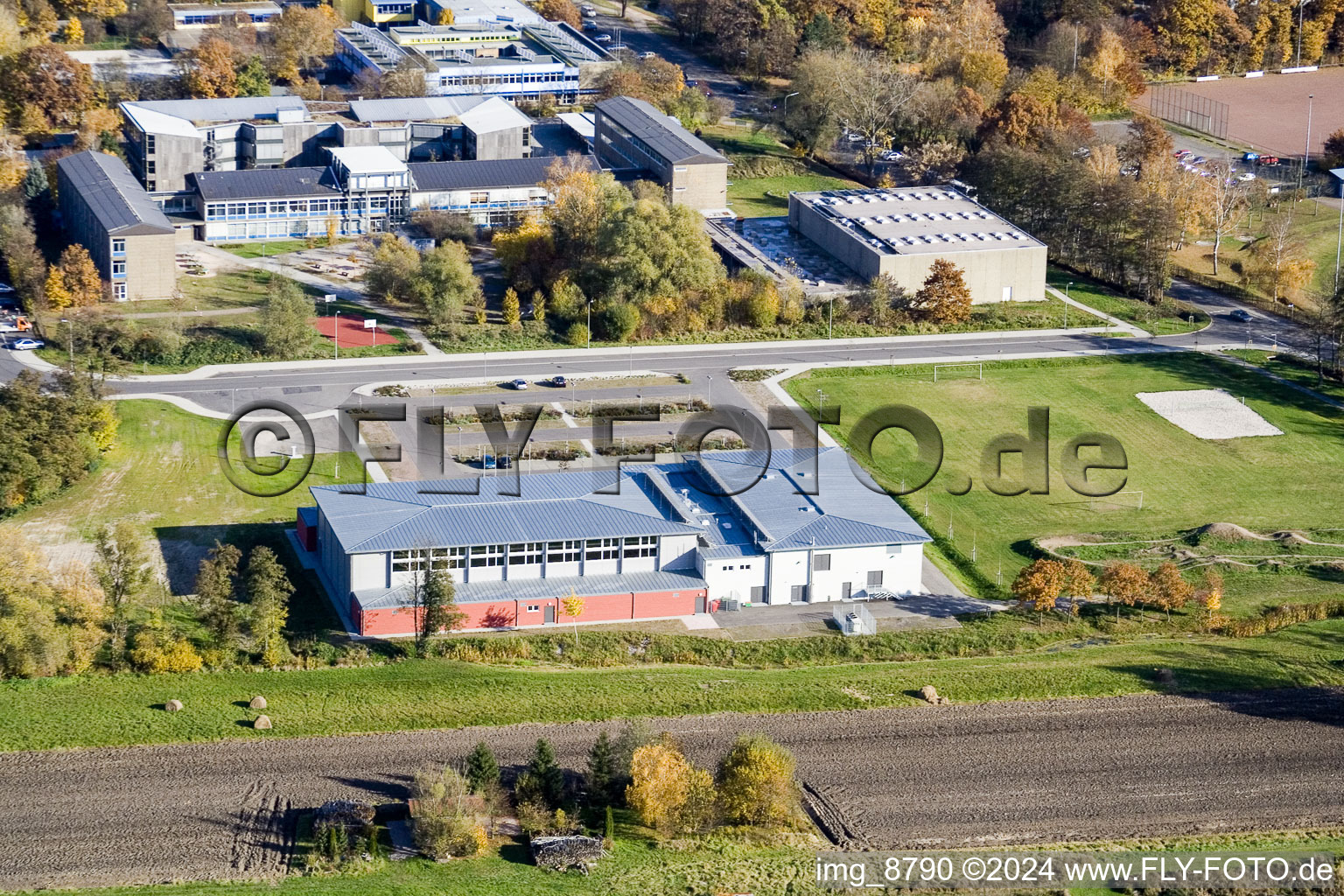 Bienwaldhalle à Kandel dans le département Rhénanie-Palatinat, Allemagne d'en haut