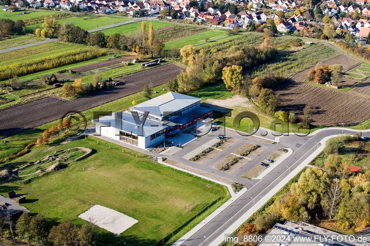 Bienwaldhalle à Kandel dans le département Rhénanie-Palatinat, Allemagne d'en haut