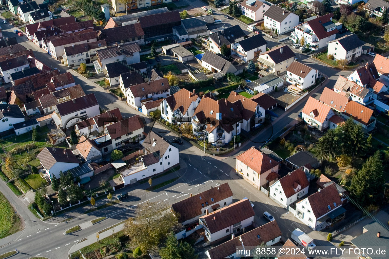 Sarrestr à Kandel dans le département Rhénanie-Palatinat, Allemagne du point de vue du drone