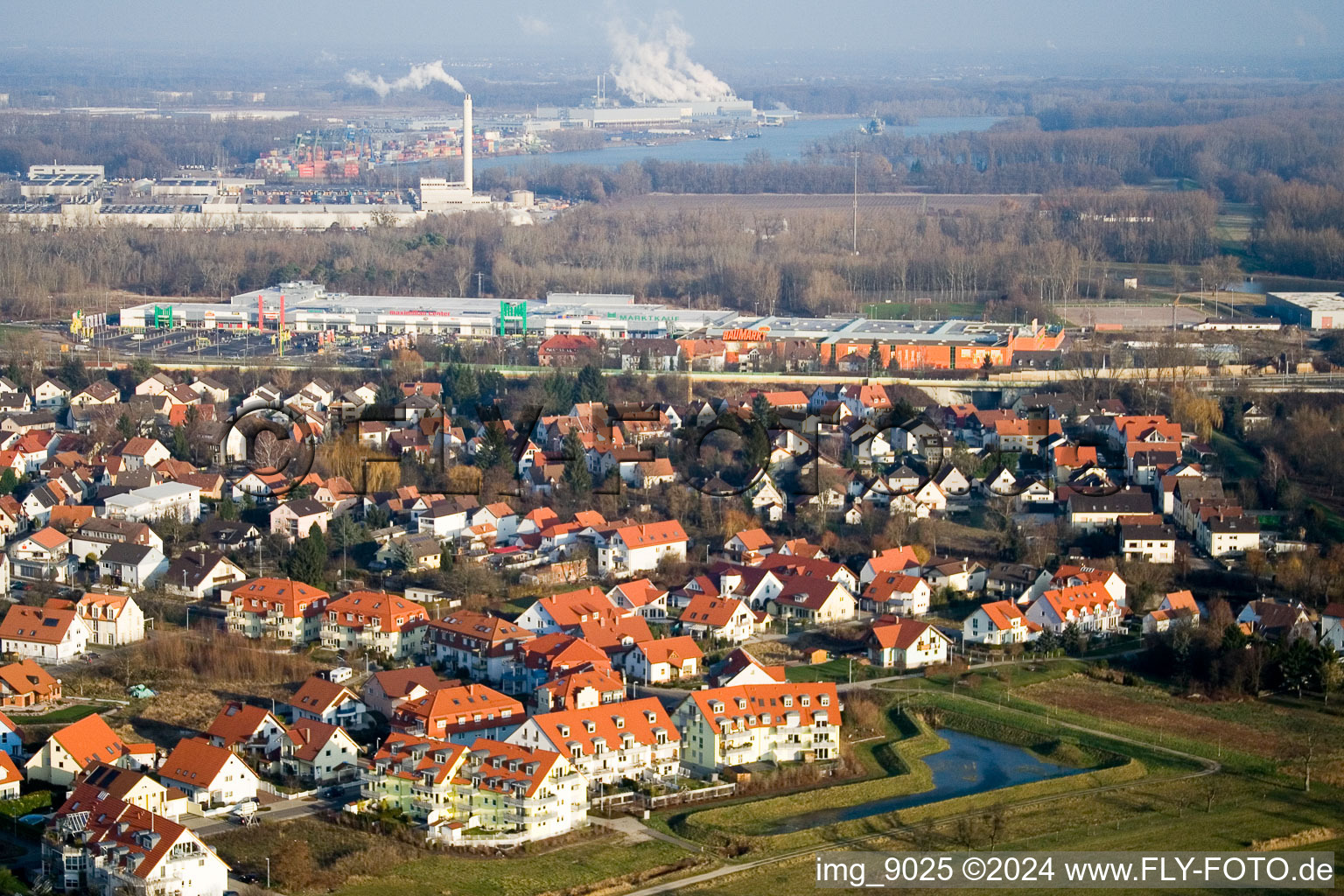 Photographie aérienne de Quartier Maximiliansau in Wörth am Rhein dans le département Rhénanie-Palatinat, Allemagne