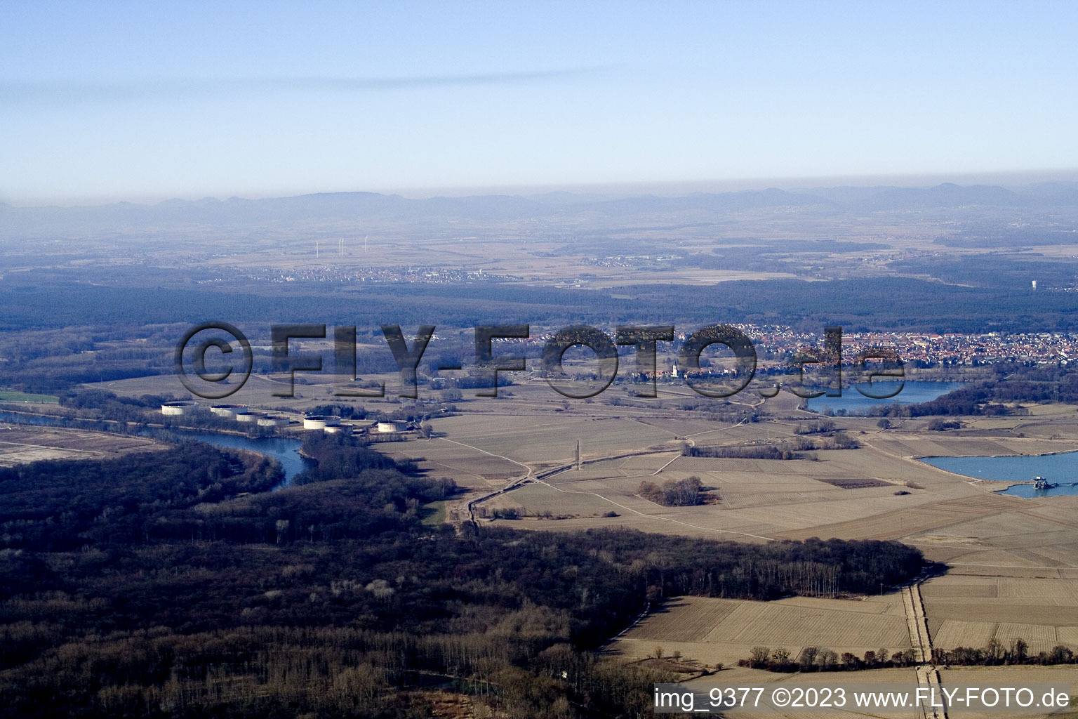 Vue aérienne de W de Jockgrim à Jockgrim dans le département Rhénanie-Palatinat, Allemagne