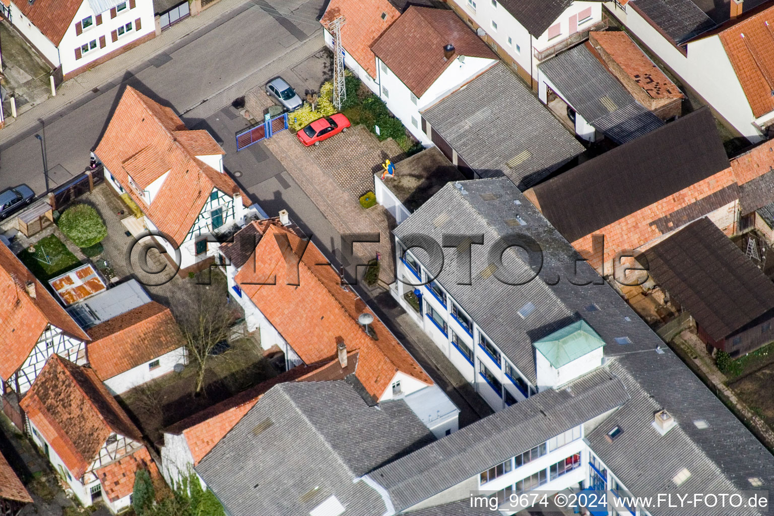 Vue aérienne de DBK, Rheinstr. à Kandel dans le département Rhénanie-Palatinat, Allemagne