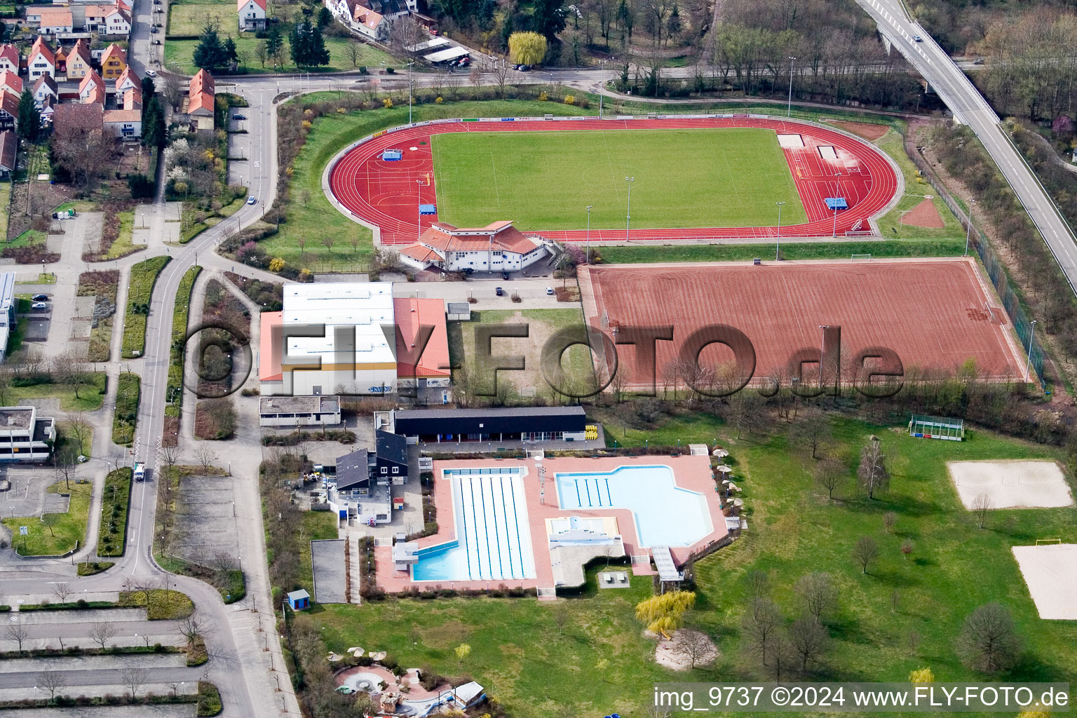 Quartier Offenbach in Offenbach an der Queich dans le département Rhénanie-Palatinat, Allemagne vue du ciel