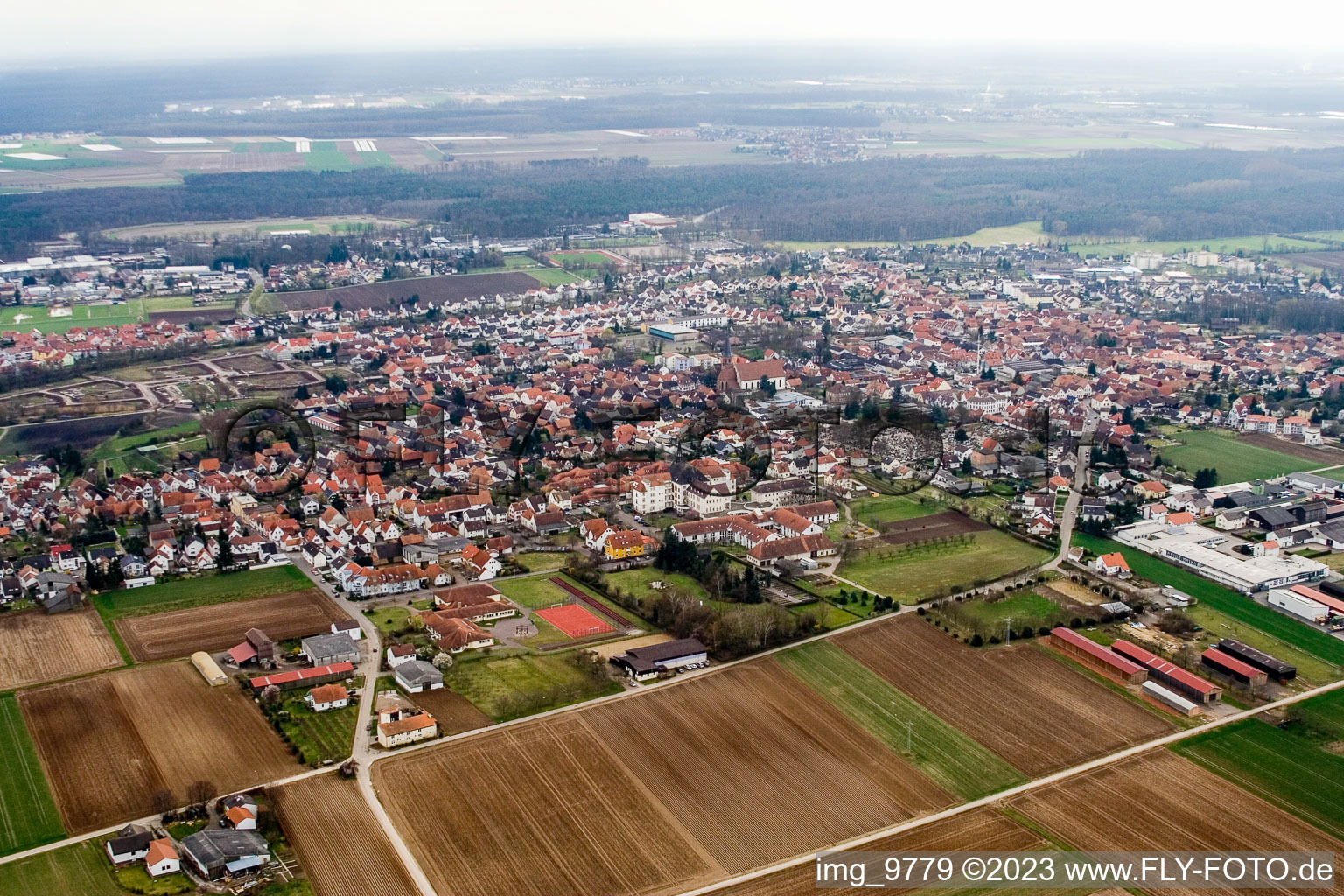 Vue oblique de Quartier Herxheim in Herxheim bei Landau dans le département Rhénanie-Palatinat, Allemagne