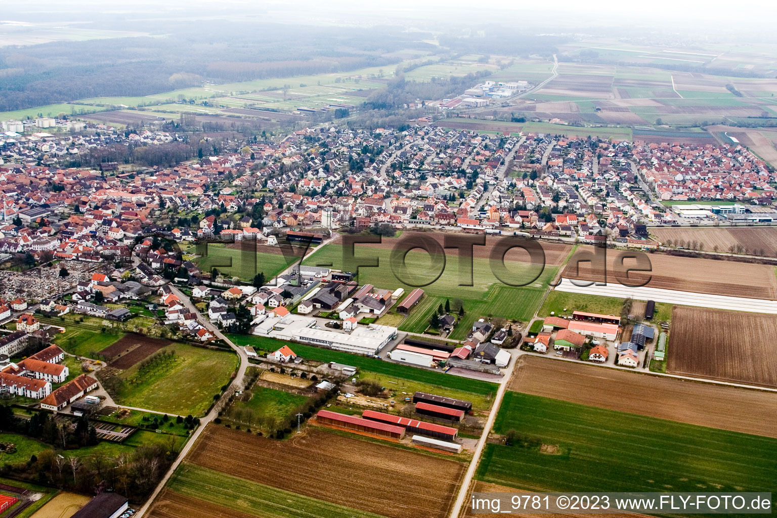 Quartier Herxheim in Herxheim bei Landau dans le département Rhénanie-Palatinat, Allemagne d'en haut