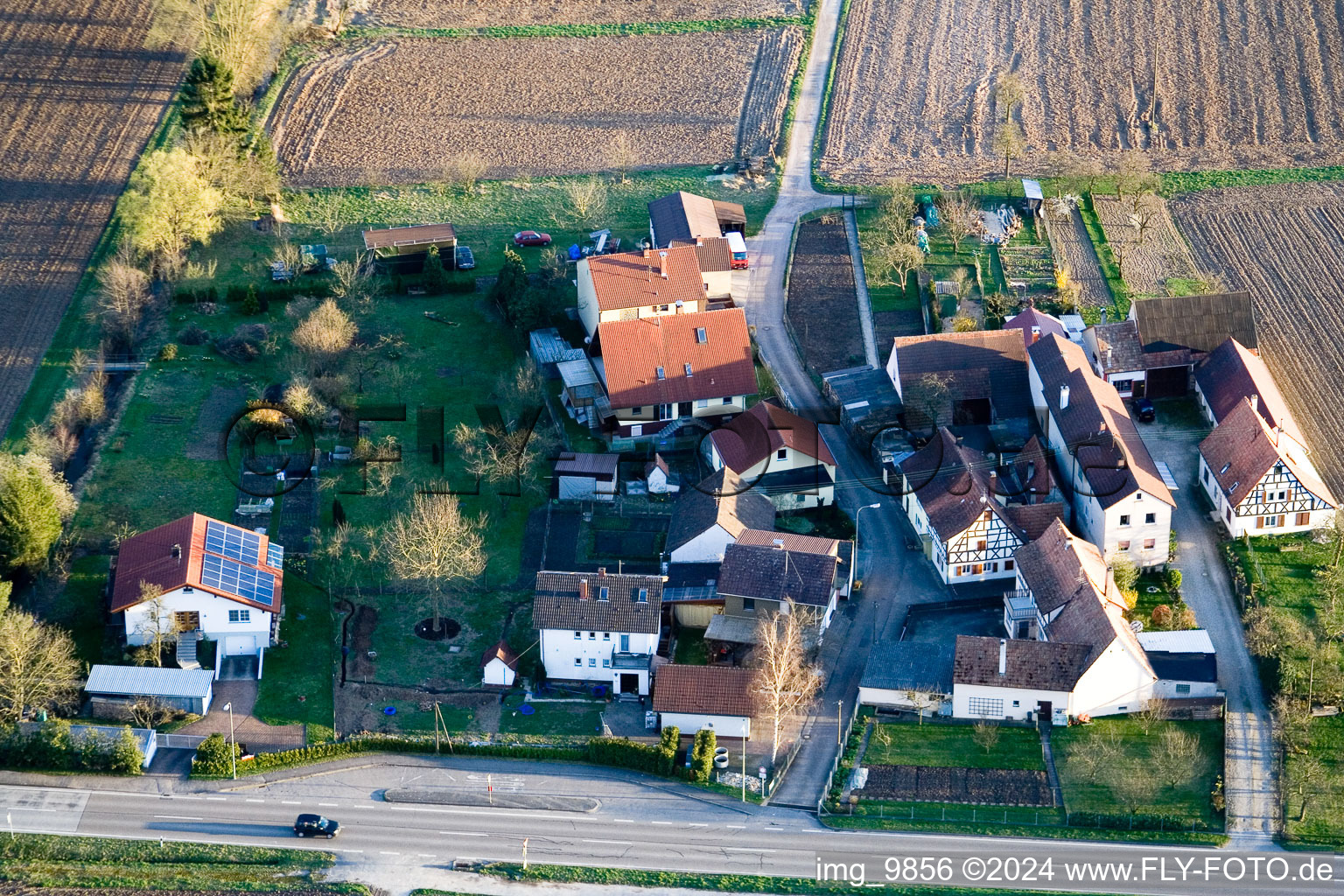 Welschhof à Minfeld dans le département Rhénanie-Palatinat, Allemagne vue du ciel