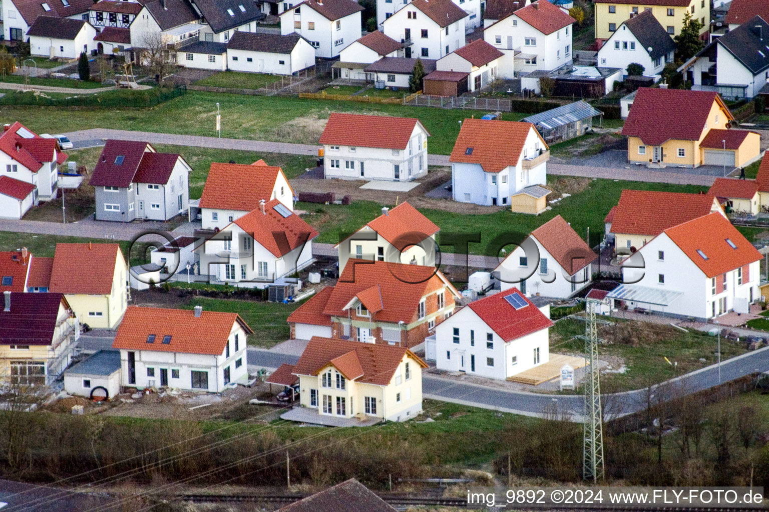 Nouvelle zone de développement NE à le quartier Schaidt in Wörth am Rhein dans le département Rhénanie-Palatinat, Allemagne vue d'en haut