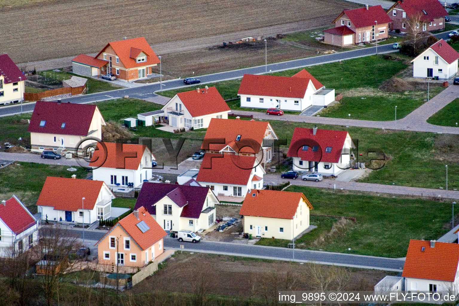 Nouvelle zone de développement NE à le quartier Schaidt in Wörth am Rhein dans le département Rhénanie-Palatinat, Allemagne vue du ciel