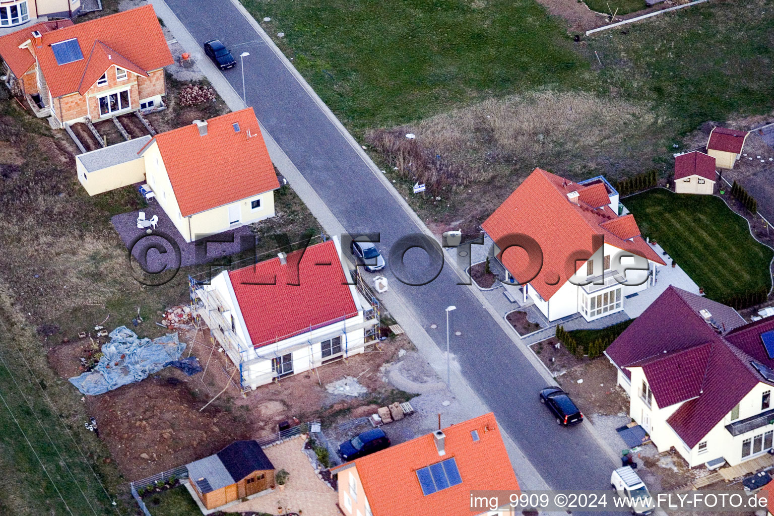 Nouvelle zone de développement NE à le quartier Schaidt in Wörth am Rhein dans le département Rhénanie-Palatinat, Allemagne vue du ciel