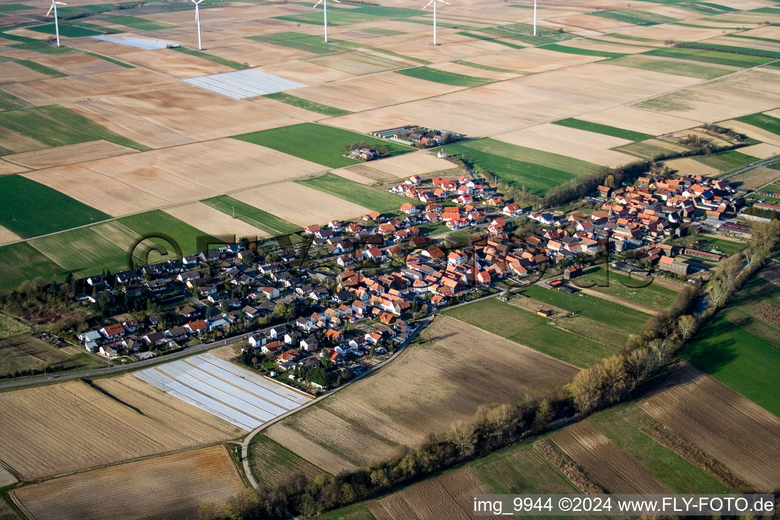 Herxheimweyher dans le département Rhénanie-Palatinat, Allemagne hors des airs