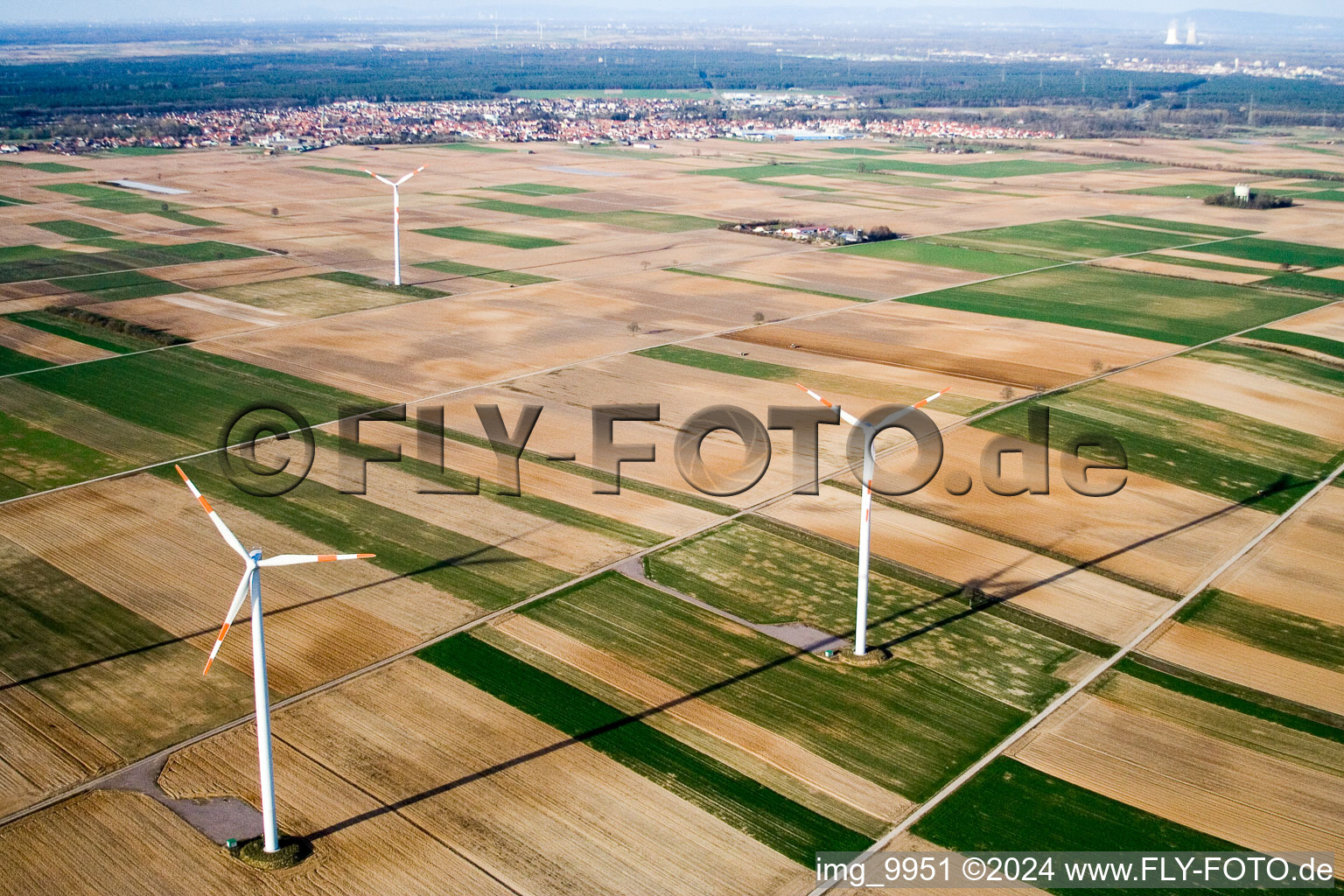 Photographie aérienne de Éoliennes à Herxheimweyher dans le département Rhénanie-Palatinat, Allemagne