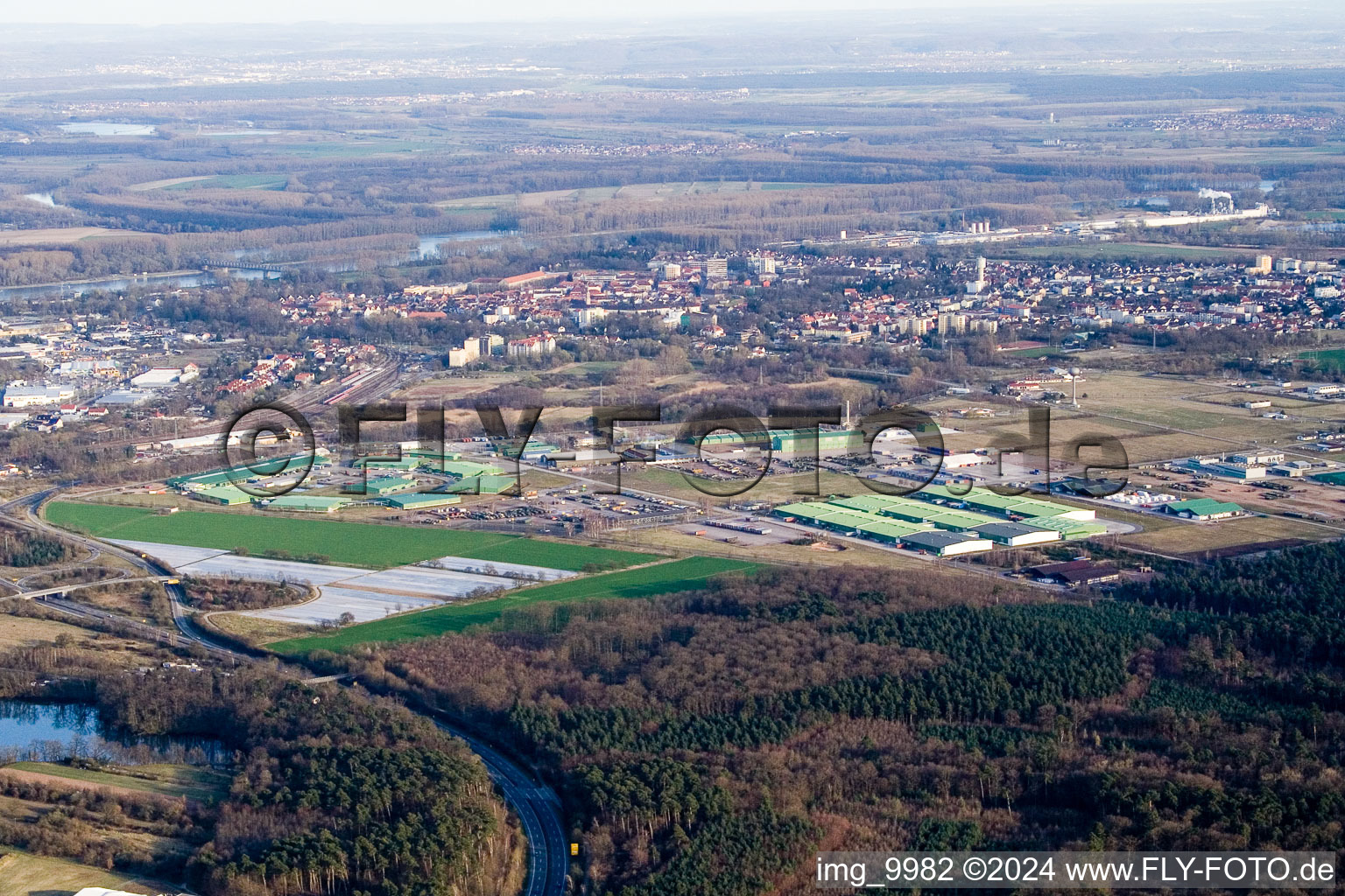 Bundeswehr à Germersheim dans le département Rhénanie-Palatinat, Allemagne d'en haut