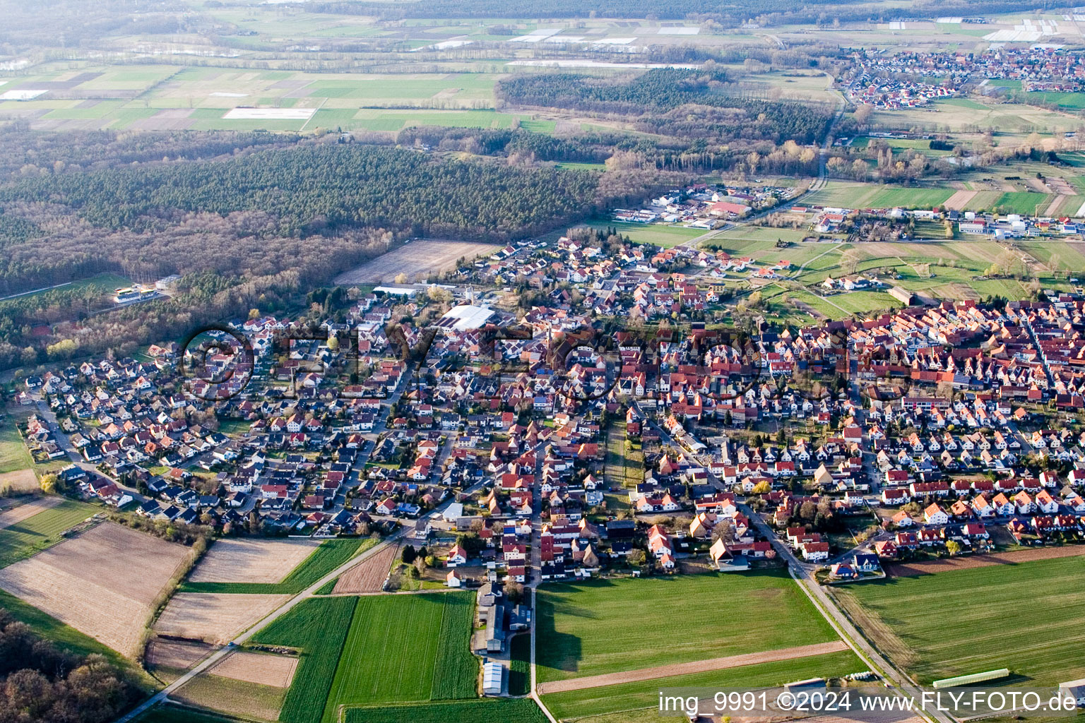 Vue aérienne de Harthausen dans le département Rhénanie-Palatinat, Allemagne