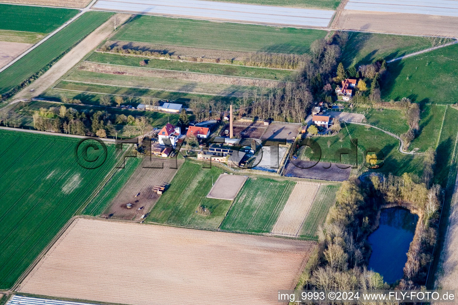 Vue aérienne de Propriété d'une ferme équestre Spieß à Harthausen dans le département Rhénanie-Palatinat, Allemagne