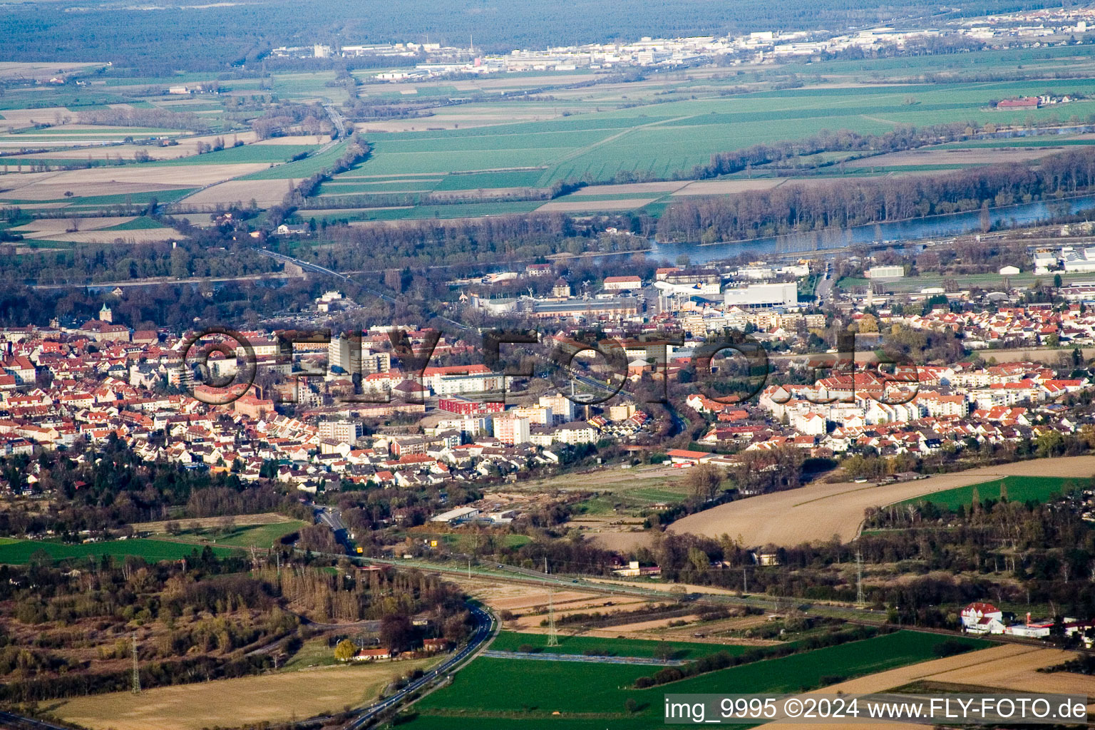 Enregistrement par drone de Speyer dans le département Rhénanie-Palatinat, Allemagne