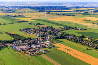 Vue aérienne de Du nord-ouest à Eddelak dans le département Schleswig-Holstein, Allemagne