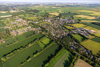 Vue aérienne de Bargenstedt dans le département Schleswig-Holstein, Allemagne