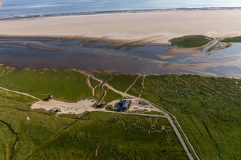 Vue aérienne de Restaurant « La Cabane de Plage » à le quartier Olsdorf in Sankt Peter-Ording dans le département Schleswig-Holstein, Allemagne