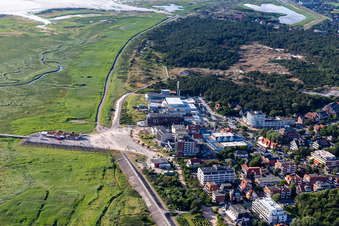 Vue aérienne de Quartier Bad Sankt Peter in Sankt Peter-Ording dans le département Schleswig-Holstein, Allemagne