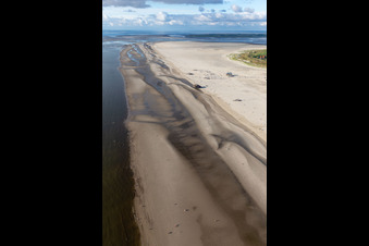 Vue aérienne de Plage pour chiens de St. Peter Ording sur la plage nord Ording à le quartier Ording in Sankt Peter-Ording dans le département Schleswig-Holstein, Allemagne