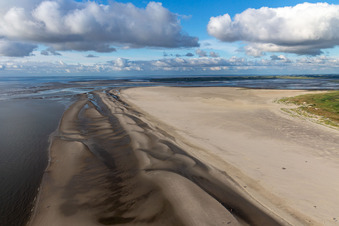 Vue aérienne de Plage pour chiens à la plage nord Ording à le quartier Ording in Sankt Peter-Ording dans le département Schleswig-Holstein, Allemagne