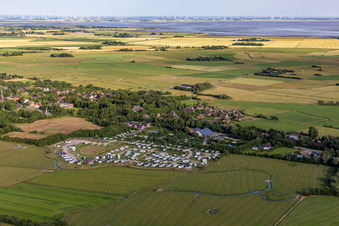 Vue aérienne de Camping MeerGrün à le quartier Süderdeich in Tating dans le département Schleswig-Holstein, Allemagne