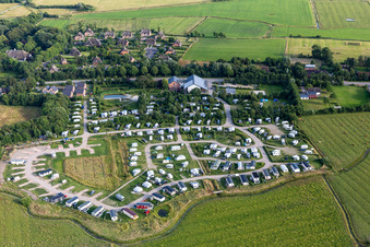 Photographie aérienne de Camping MeerGrün à le quartier Süderdeich in Tating dans le département Schleswig-Holstein, Allemagne