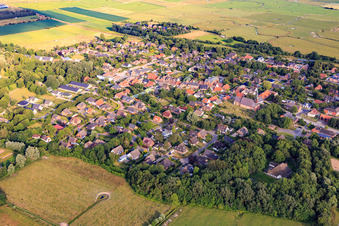 Vue aérienne de Du nord à le quartier Süderdeich in Tating dans le département Schleswig-Holstein, Allemagne
