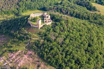 Vue aérienne de Château de Gleichen à le quartier Wandersleben in Drei Gleichen dans le département Thuringe, Allemagne