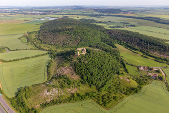 Vue aérienne de Château de Gleichen à le quartier Wandersleben in Drei Gleichen dans le département Thuringe, Allemagne