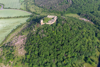 Photographie aérienne de Château de Gleichen à le quartier Wandersleben in Drei Gleichen dans le département Thuringe, Allemagne