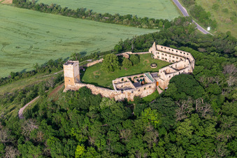 Château de Gleichen à le quartier Wandersleben in Drei Gleichen dans le département Thuringe, Allemagne d'en haut