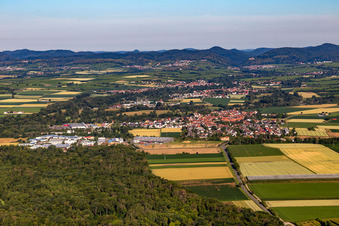 Vue aérienne de Champs agricoles et terres agricoles à Rohrbach dans le département Rhénanie-Palatinat, Allemagne