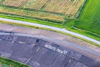 Vue aérienne de Graphique de la digue à le quartier Katingsiel in Tönning dans le département Schleswig-Holstein, Allemagne