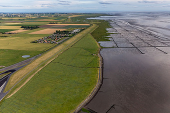 Vue aérienne de Résidence de vacances et camping Wesselburenerkoog à Wesselburenerkoog dans le département Schleswig-Holstein, Allemagne