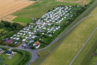 Résidence de vacances et camping Wesselburenerkoog à Wesselburenerkoog dans le département Schleswig-Holstein, Allemagne d'en haut