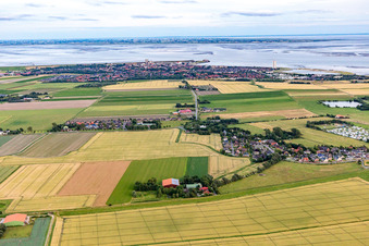 Vue aérienne de Vue de Büsum à le quartier Stinteck in Oesterdeichstrich dans le département Schleswig-Holstein, Allemagne